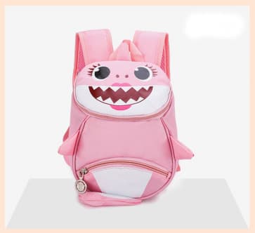 Kids Baby Shark Backpack Schoolbag Rucksack Pink