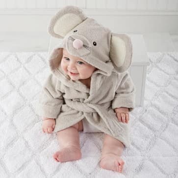 Baby Aspen Squeaky Clean Mouse Hooded Spa Robe