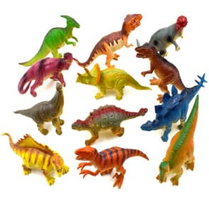 Prextex Realistic Looking 7" Dinosaurs Pack of 12 Large Plastic Assorted Dinosaur Figures