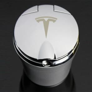 Tesla Portable LED Blue Lit Smokeless Stand Cylinder Cup Ash Tray