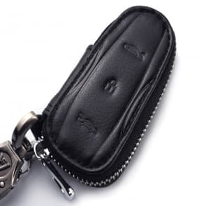 Tesla Leather Car Key Holder Ring 