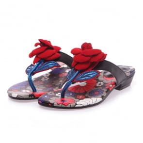 Syyan Ladies Beach Flowers Toe Flip Flops Sandals
