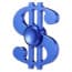 Dollar $ Shape Fidget Spinner Blue