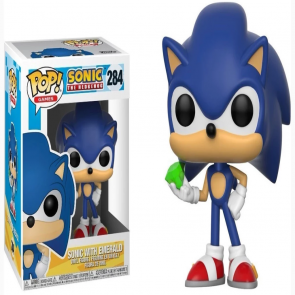 Funko Pop! Games: Sonic The Hedgehog - Sonic with Emerald Vinyl Figure 284