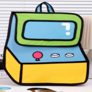 Jump From Paper Cute 2D 3D Effect Arcade Game Machine Backpack