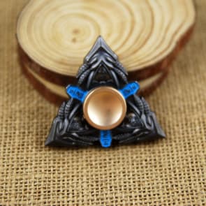 HeyTech Solid Metal Triangle Black Chinese Seal Fidget Spinner