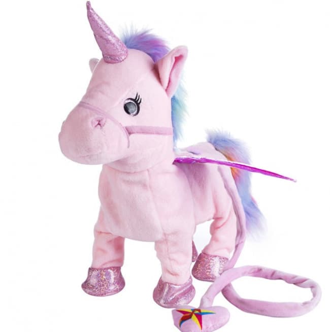walking unicorn on a leash