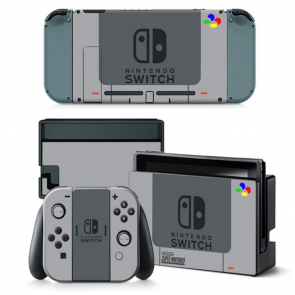Grey Super Nintendo Decal Set for Nintendo Switch