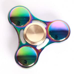 Maeffort Hand Spinner, Tri Fidget Spinner Rainbow Colorful Stress Reducer