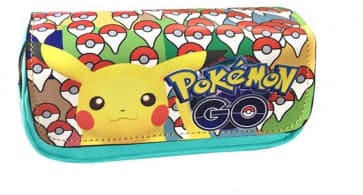 Pokemon Go Pencil Case - Double Pouch - Pikachu with Pokeballs