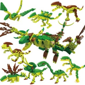 Dinosaur 8 Pack Brick Building Kit