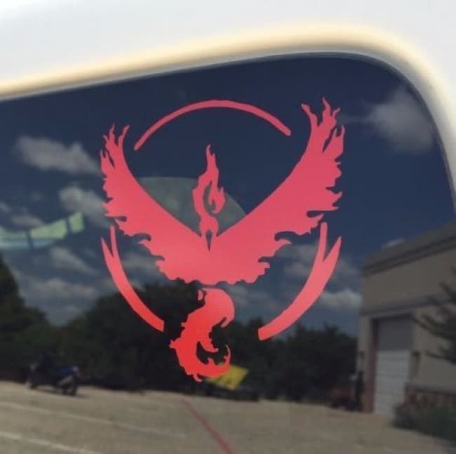 Pokemon Go Red Team Valor Window Decal Toy Game Shop