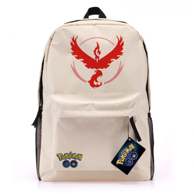 Pokemon Go White Canvas Backpack Team Valor Red Toy Game Shop